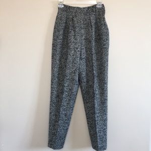 Vintage 100% Wool Tweed Dress Pant Pleated Lined